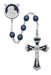 774RF Mother and Child Blue Glass Rosary Boxed - McVan