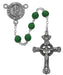 786DF Green Shamrock St Patrick Rosary Boxed - McVan