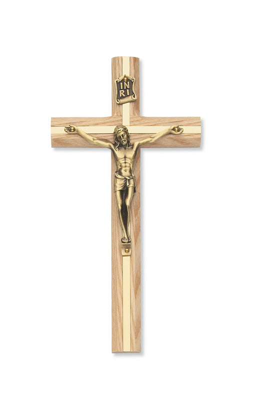 79-00487 8 in. Oak Crucifix Boxed - McVan