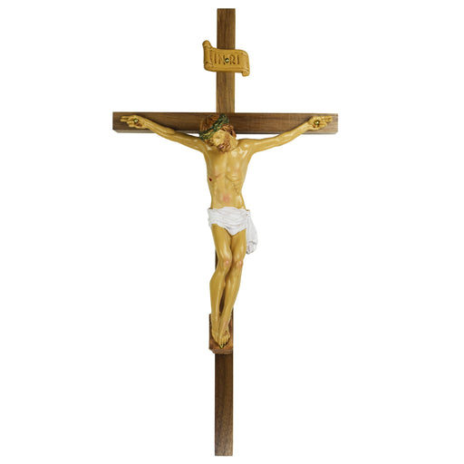 79-00812 12 in. Walnut Stain Crucifix Boxed - McVan
