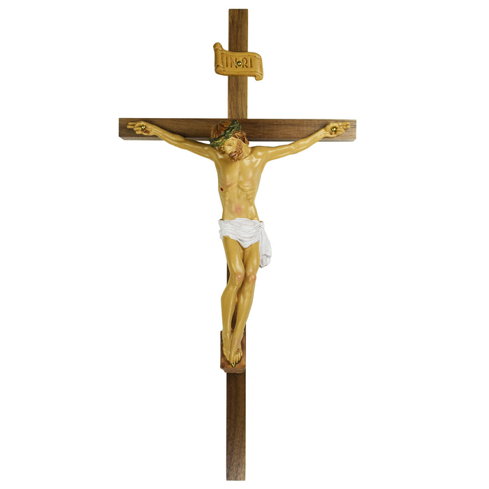 79-00812 12 in. Walnut Stain Crucifix Boxed - McVan