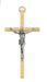 79-11247 4" GOLD CROSS WITH SILVER CORPUS CRUCIFIX BOXED - McVan