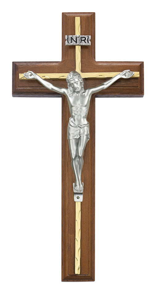 79-15 10 in. Walnut Stain Crucifix Boxed - McVan