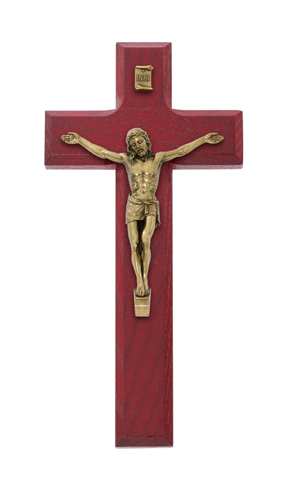 79-42477 7" CHERRY STAINED WOOD WITH ANTIQUE BRONZE CORPUS BOXED - McVan