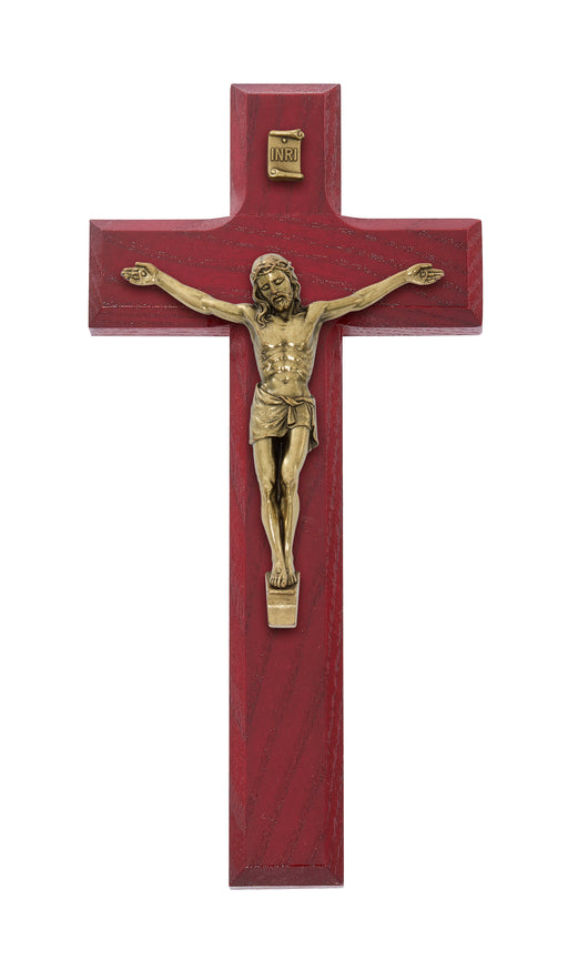 79-42477 7" CHERRY STAINED WOOD WITH ANTIQUE BRONZE CORPUS BOXED - McVan