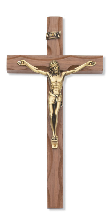 79-42481 10 in. Walnut Stain Crucifix Boxed - McVan