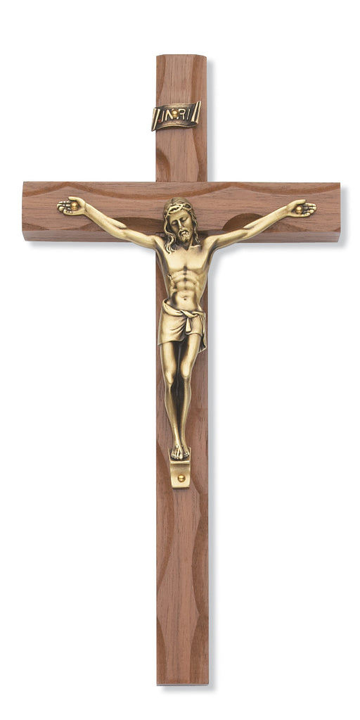 79-42481 10 in. Walnut Stain Crucifix Boxed - McVan