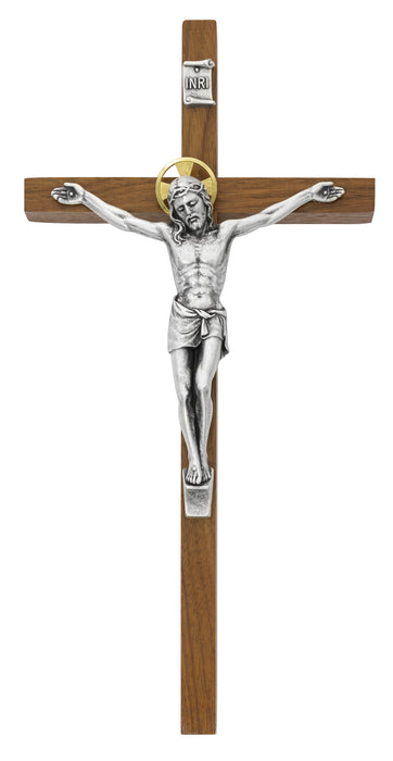 79-42485 10 in. Walnut Stain Crucifix Boxed - McVan