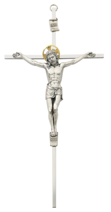 79-42501 10 in. Silver Crucifix Boxed - McVan