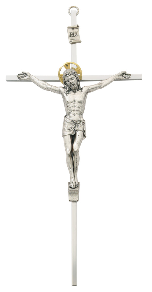 79-42501 10 in. Silver Crucifix Boxed - McVan