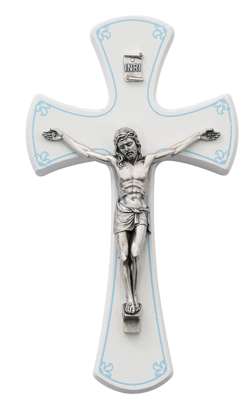 79-66 7 in. White/Blue Crucifix Boxed - McVan