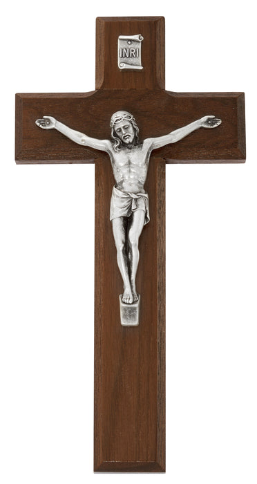 79-70 8 in. Walnut Stain Crucifix Boxed - McVan