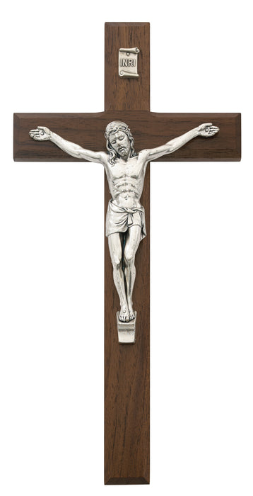 79-71 10 in. Walnut Stain Crucifix Boxed - McVan