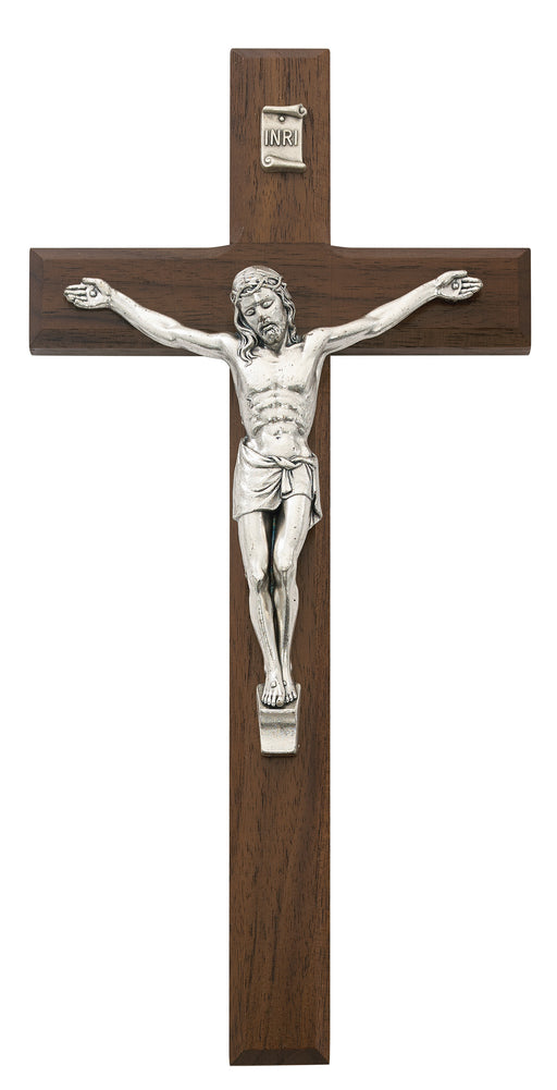 79-71 10 in. Walnut Stain Crucifix Boxed - McVan