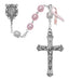 791LF Pink Pearl like  Cancer Rosary Boxed - McVan