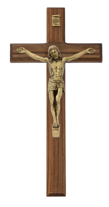 80-01 8 in. Beveled Walnut Crucifix Boxed - McVan