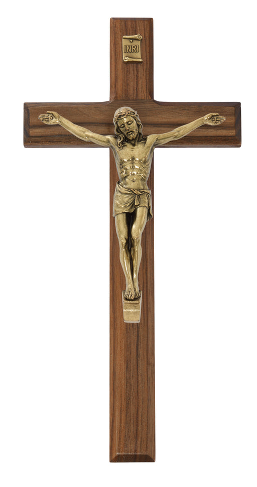 80-01 8 in. Beveled Walnut Crucifix Boxed - McVan