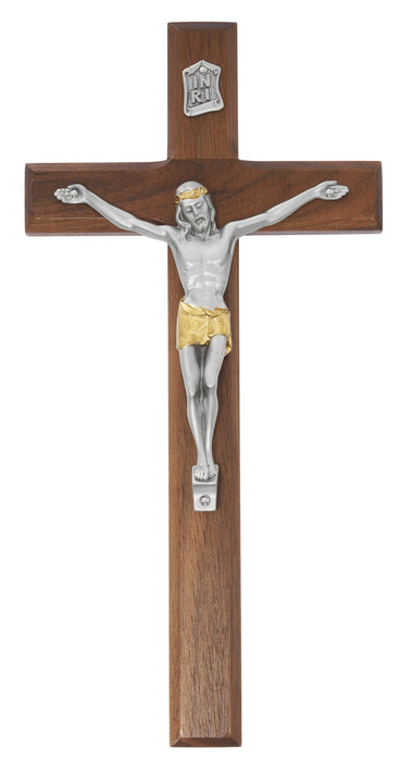 80-100 10 in. Walnut Crucifix Boxed - McVan