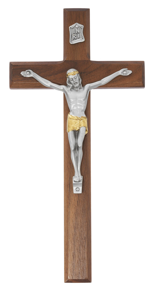 80-100 10 in. Walnut Crucifix Boxed - McVan