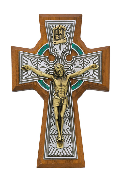 80-123 5 1/2in Walnut Celtic Crucifix Boxed - McVan