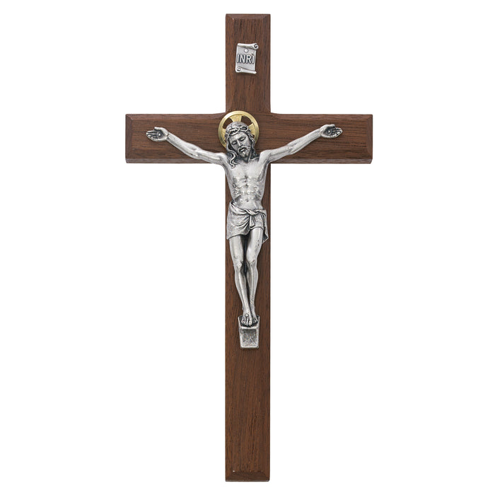 80-157 8 in. Walnut Crucifix Boxed - McVan