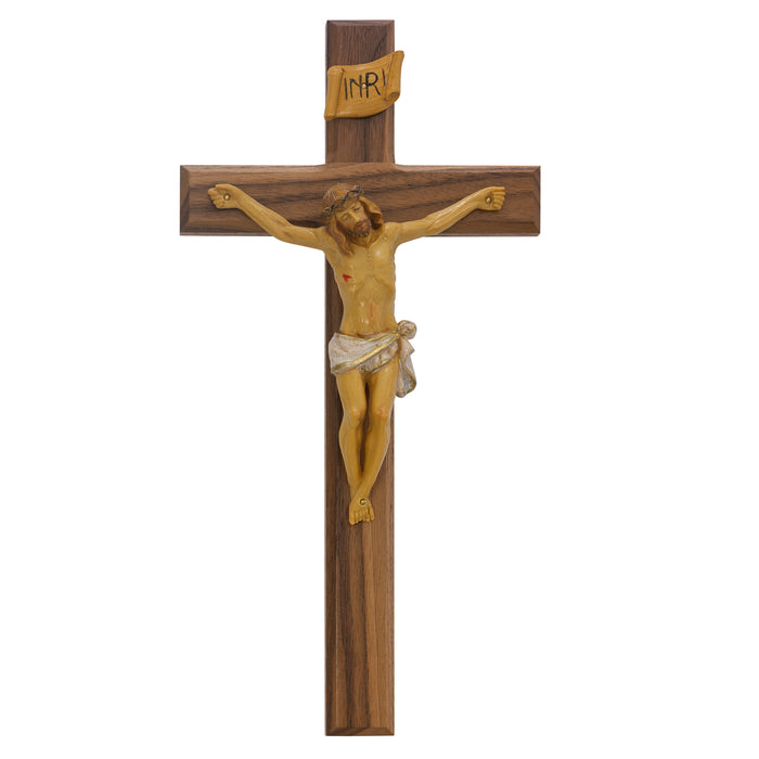 80-159 13 in. Walnut Crucifix Boxed - McVan