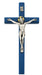 80-187 10in Navy Blue Crucifix Silver Ox Corpus - McVan