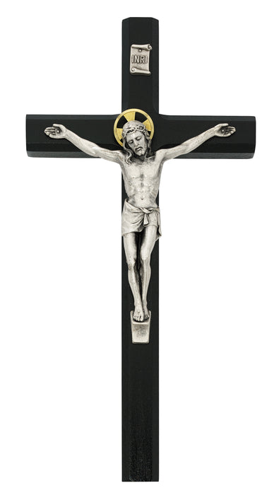 80-191 10in Black Painted Crucifix Boxed - McVan
