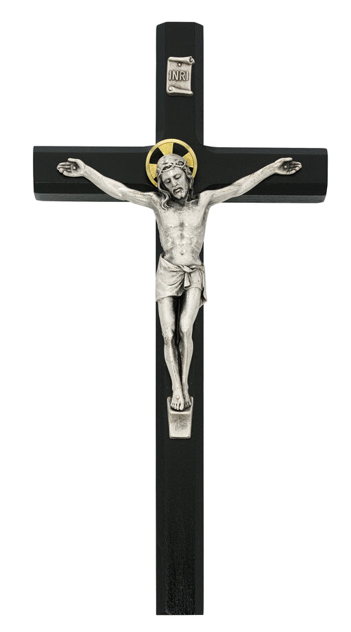 80-191 10in Black Painted Crucifix Boxed - McVan