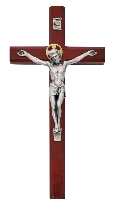80-192 10in Cherry Stained Crucifix Boxed - McVan