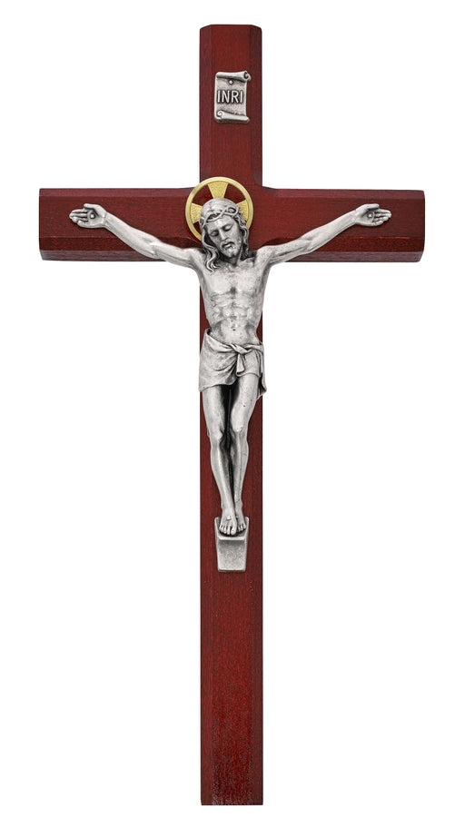 80-192 10in Cherry Stained Crucifix Boxed - McVan
