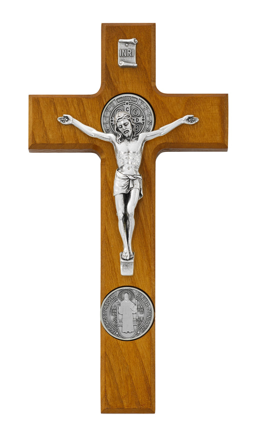 80-205 9" Walnut Stain Crucifix boxed - McVan