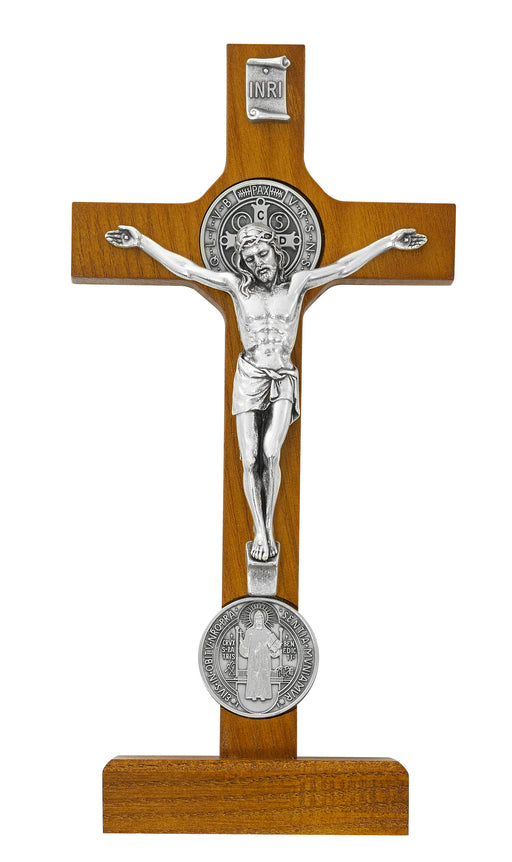 80-208 8" Walnut Standing Crucifix boxed - McVan