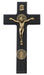 80-211 9" BLACK PAINTED WOOD WITH ANTIQUE BRONZE ST. BENEDICT CORPUS BOXED - McVan
