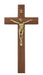 80-214 12" BEVELED WALNUT WOOD WITH ANTIQUE BRONZE CORPUS CRUCIFIX BOXED - McVan