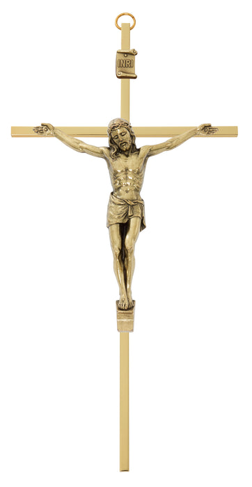80-216 10" GOLD TONE CROSS AND CORPUS CRUCIFIX BOXED - McVan