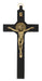 80-217 8" BLACK PAINTED WOOD WITH ANTIQUE BRONZE ST. BENEDICT CORPUS BOXED - McVan