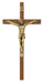 80-218 10" WALNUT WOOD WITH ANTIQUE BRONZE CORPUS CRUCIFIX BOXED - McVan