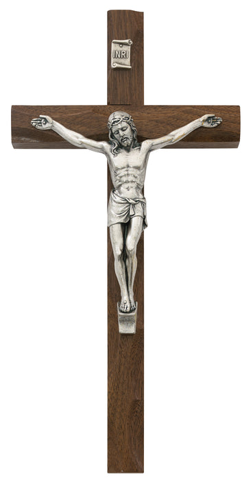 80-38 10 in. Walnut Crucifix Boxed - McVan