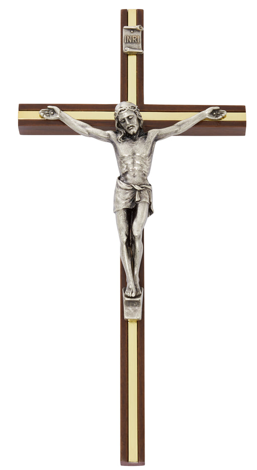 80-40 10 in. Walnut Stain Crucifix Boxed - McVan