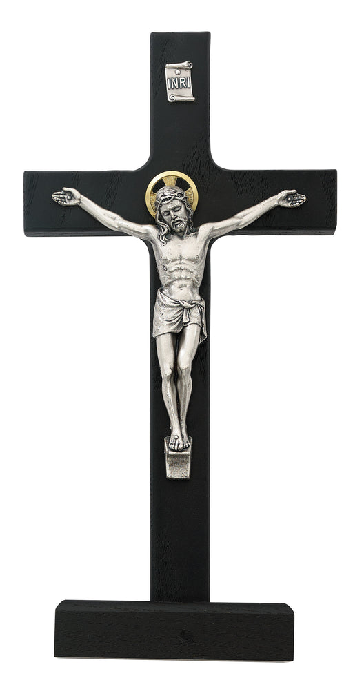 80-62 8 in. Black Standing Crucifix Boxed - McVan