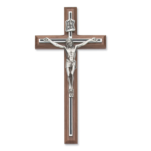 80-64 8 in. Walnut Crucifix Boxed - McVan