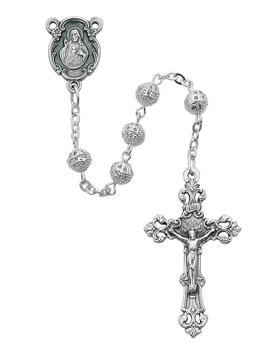 808SF Filigree Metal Rosary Boxed - McVan