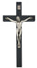 81-78 10" BLACK WOOD WITH SILVER CORPUS CRUCIFIX BAGGED - McVan