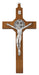 81-85 8" BROWN WOOD WITH SILVER ST BENEDICT CORPUS CRUCIFIX BAGGED - McVan