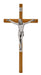 81-95 10" WALNUT STAINED WITH SILVER CORPUS CRUCIFIX BAGGED - McVan