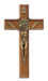 82-10 4.75" BRAZILLIAN WALNUT WOOD WITH GOLD ST BENEDICT CORPUS CRUCIFIX BOXED - McVan