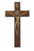 82-11 4.75" BRAZILLIAN WALNUT WOOD WITH GOLD CORPUS CRUCIFIX BOXED - McVan