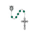 875-EMG Dark Green Glass May Rosary Boxed - McVan