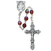 875-RUG Red Glass July Rosary Boxed - McVan